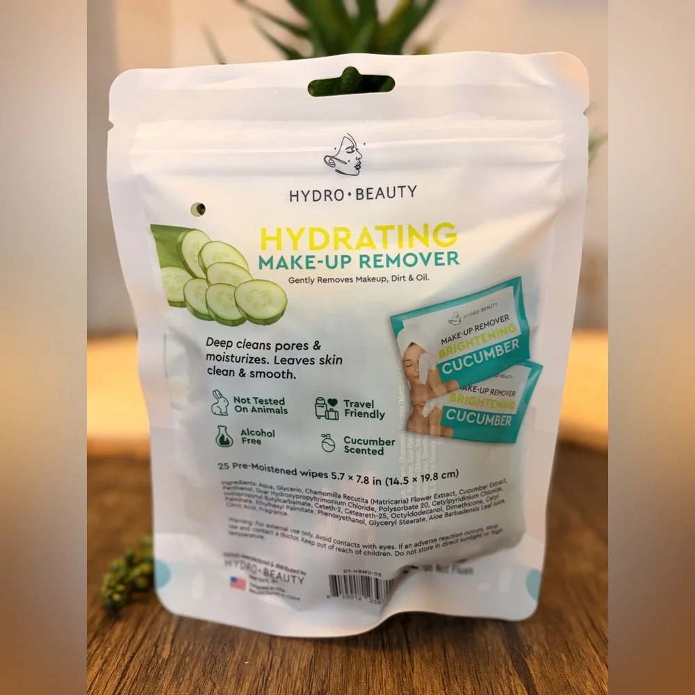 Hydro Beauty Hydrating Makeup Remover Wipes-pack of  25 - Picture 2 of 6